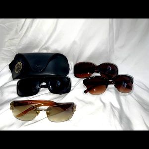 4 piece BUNDLE OF SUNGLASSES WOMENS RAY-Ban Oscar de la Cole Haan.